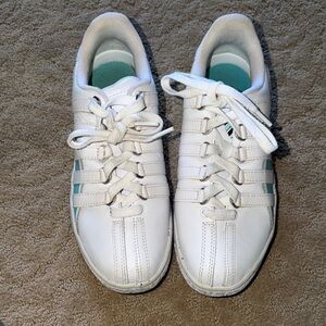 K-Swiss White and Teal Athletic Shoes